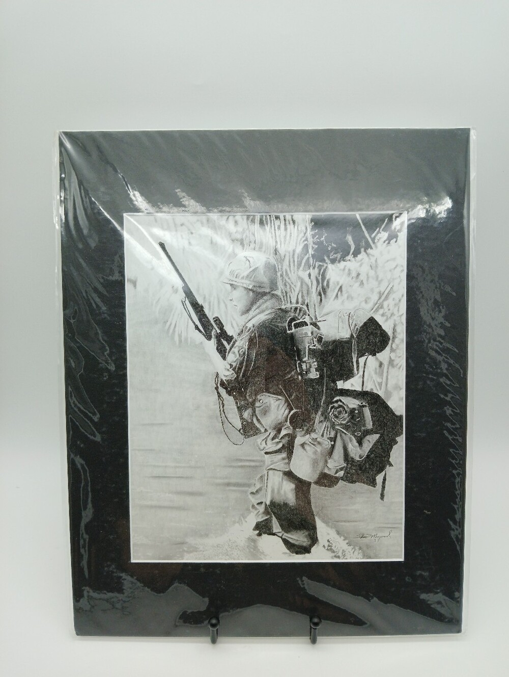 War Soldier Pencil Illustration Art Print Reproduction